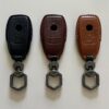 1 Premium Leather Key Fob Case – Black, Dark Brown, Light Brown Fits Mercedes Benz C260L S320L E200L E300 C260 C200L