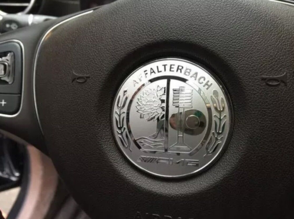 1 1 pcs Silver AMG Affalterbach Logo Sticker For Steering Wheel & Gear Knob & Multimedia Button