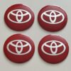 4 pcs (Set) 56mm - 2.20inch Red Toyota Wheel Center Hub Caps Stickers