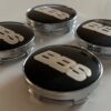4 pcs (Set) 60mm - 2.36inch Black & Silver BBS Wheel Center Hub Caps