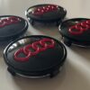 original.jpeg 4 pcs (Set) 61mm - 2.40inch Black & Red Audi Wheel Center Hub Caps