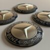 original.jpeg 4 pcs (Set) 75mm - 2.95inch Silver & Blue Mercedes Benz Wheel Center Hub Caps Stickers