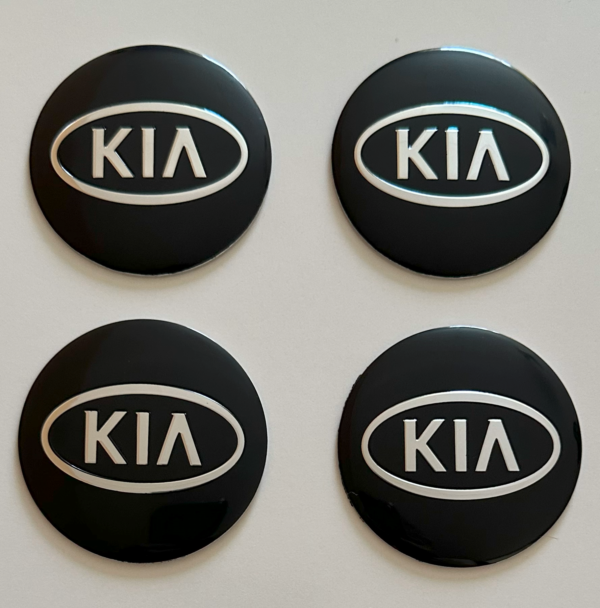 original.png 4 pcs (Set) 56mm - 2.20inch Black Kia Wheel Center Hub Caps Stickers
