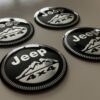 4 pcs (Set) 56mm - 2.20inch Black Jeep 4x4 Wheel Center Hub Caps Stickers