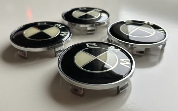 original.jpeg 4 pcs (Set) 68mm - 2.68inch Black & White BMW Wheel Center Hub Caps