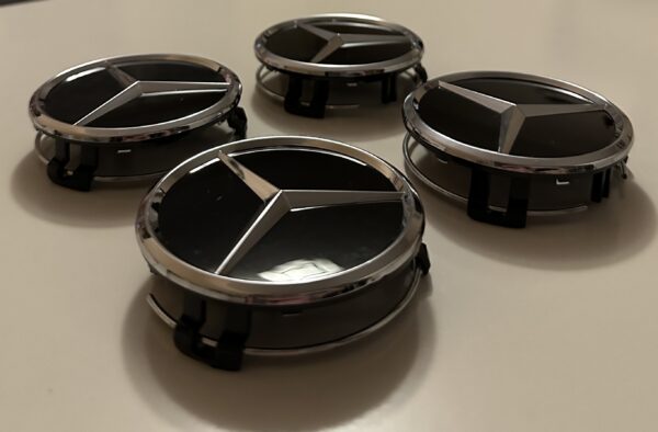 original.jpeg 4 pcs (Set) 75mm - 2.95inch Black Mercedes Benz Star Logo Wheel Center Hub Caps