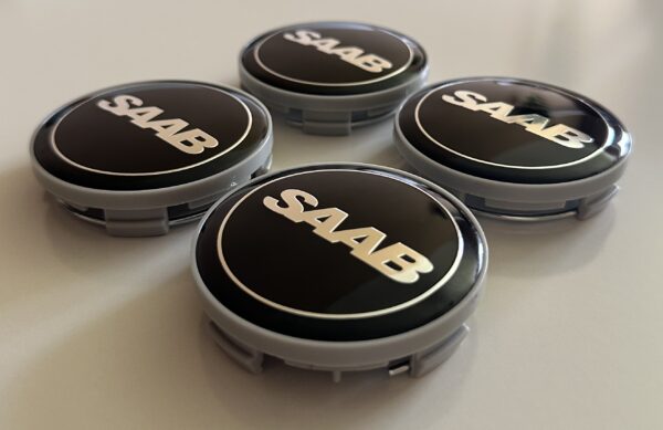original.jpeg 4 pcs (Set) 63mm - 2.48inch Black SAAB Wheel Center Hub Caps