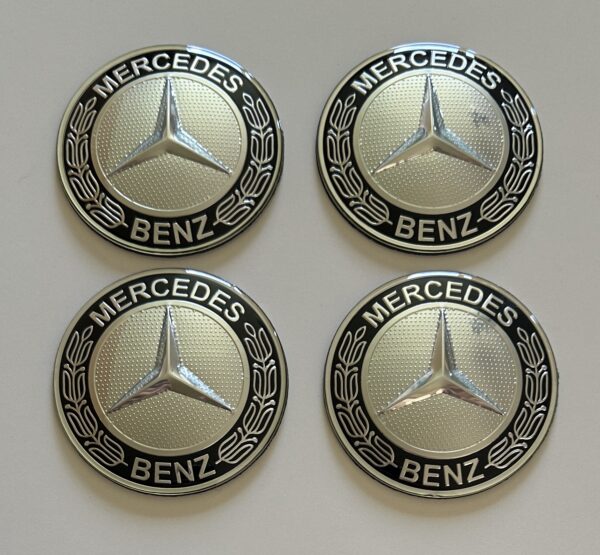4 pcs (Set) 75mm - 2.95inch Silver Mercedes Benz Wheel Center Hub Caps Stickers