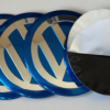 4 pcs (Set) 65mm - 2.56inch Blue Volkswagen Wheel Center Hub Caps Stickers