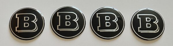 original.jpeg 4 pcs (Set) 65mm - 2.56inch Black BRABUS Wheel Center Hub Caps Stickers