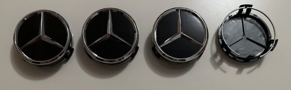 original.jpeg 4 pcs (Set) 75mm - 2.95inch Black Mercedes Benz Star Logo Wheel Center Hub Caps