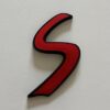 1 pcs S Emblem Sticker for Mini Cooper 68x30mm Red & Black