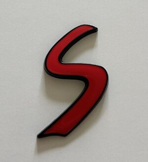 original.jpeg 1 pcs S Emblem Sticker for Mini Cooper 68x30mm Red & Black