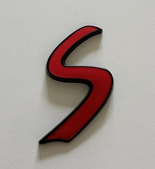 1 pcs S Emblem Sticker for Mini Cooper 68x30mm Red & Black