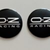 4 pcs (Set) 56mm - 2.20inch Black & Silver OZ Racing Wheel Center Hub Caps Stickers