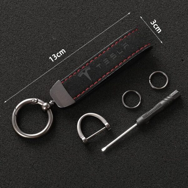 original.jpeg 1 pcs High Quality Alcantara Tesla Keychain