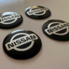 4 pcs (Set) 56mm - 2.20inch Black Nissan Wheel Center Hub Caps Stickers