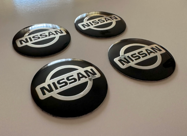4 pcs (Set) 56mm - 2.20inch Black Nissan Wheel Center Hub Caps Stickers