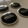 original.jpeg 4 pcs (Set) 56mm - 2.20inch Black & Silver Fiat 500 Wheel Center Hub Caps Stickers