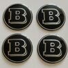 original.jpeg 4 pcs (Set) 65mm - 2.56inch Black BRABUS Wheel Center Hub Caps Stickers