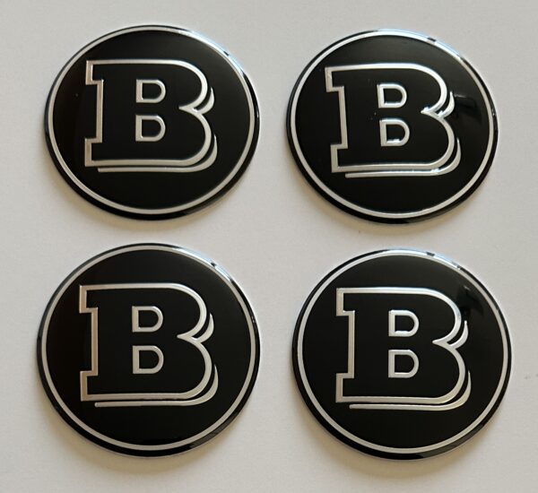 original.jpeg 4 pcs (Set) 65mm - 2.56inch Black BRABUS Wheel Center Hub Caps Stickers