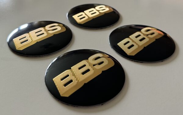 original.jpeg 4 pcs (Set) 56mm - 2.20inch Black & Gold BBS Wheel Center Hub Caps Stickers