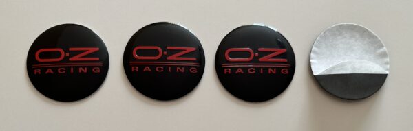 original.jpeg 4 pcs (Set) 56mm - 2.20inch Black & Red OZ Racing Wheel Center Hub Caps Stickers