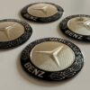 original.jpeg 4 pcs (Set) 56mm - 2.20inch Silver & Black Mercedes Benz Wheel Center Hub Caps Stickers