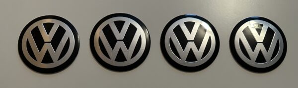 original.jpeg 4 pcs (Set) 70mm - 2.75inch Black Volkswagen Wheel Center Hub Caps Stickers