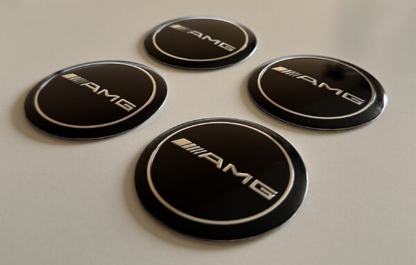 original.jpeg 4 pcs (Set) 56mm - 2.20inch Black AMG Wheel Center Hub Caps Stickers