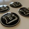 original.jpeg 4 pcs (Set) 65mm - 2.56inch Black BRABUS Wheel Center Hub Caps Stickers