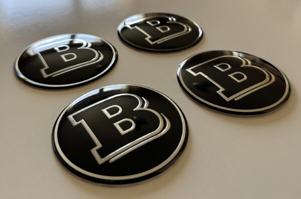 original.jpeg 4 pcs (Set) 65mm - 2.56inch Black BRABUS Wheel Center Hub Caps Stickers
