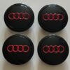 original.jpeg 4 pcs (Set) 69mm - 2.72inch Black & Red Audi Wheel Center Hub Caps