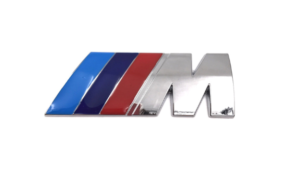 original.png 1 pcs Silver Glossy BMW M Performance Emblem Sticker Metal