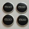 original.jpeg 4 pcs (Set) 56mm - 2.20inch Black & Silver Fiat 500 Wheel Center Hub Caps Stickers