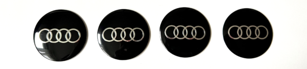 original.png 4 pcs (Set) 56mm - 2.20inch Black Audi Wheel Center Hub Caps Stickers