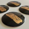 4 pcs (Set) 80mm - 3.15inch Black & Gold BBS Wheel Center Hub Caps Stickers