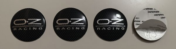 4 pcs (Set) 65mm - 2.56inch Carbon Black OZ Racing Wheel Center Hub Caps Stickers