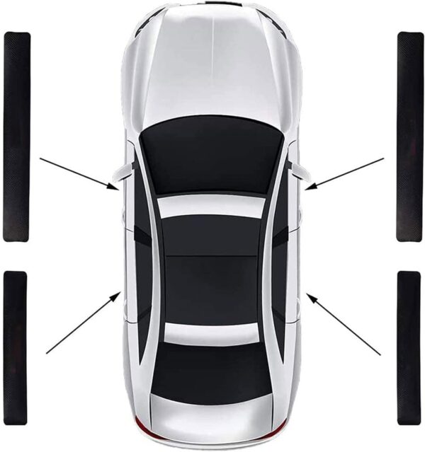 4 pcs Carbon Fiber Car Door Sill Scuff Protector Set for Subaru - Anti-Scratch Strip