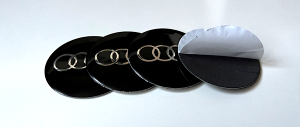 original.png 4 pcs (Set) 56mm - 2.20inch Black Audi Wheel Center Hub Caps Stickers