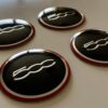 original.jpeg 4 pcs (Set) 56mm - 2.20inch Black & Red Fiat 500 Wheel Center Hub Caps Stickers