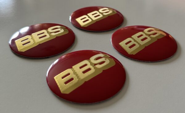 original.jpeg 4 pcs (Set) 56mm - 2.20inch Red & Gold BBS Wheel Center Hub Caps Stickers