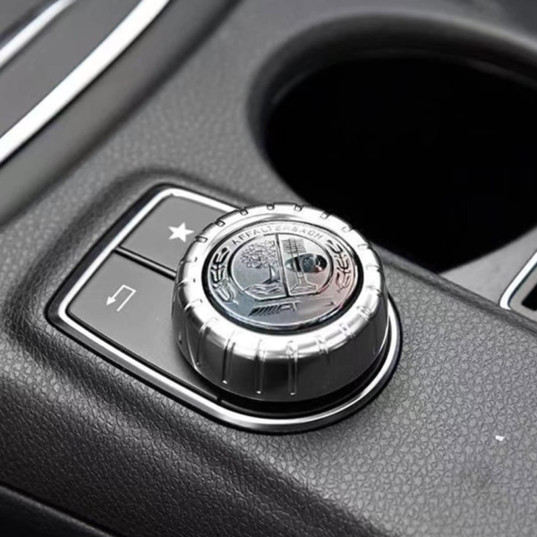 4 1 pcs Silver AMG Affalterbach Logo Sticker For Steering Wheel & Gear Knob & Multimedia Button
