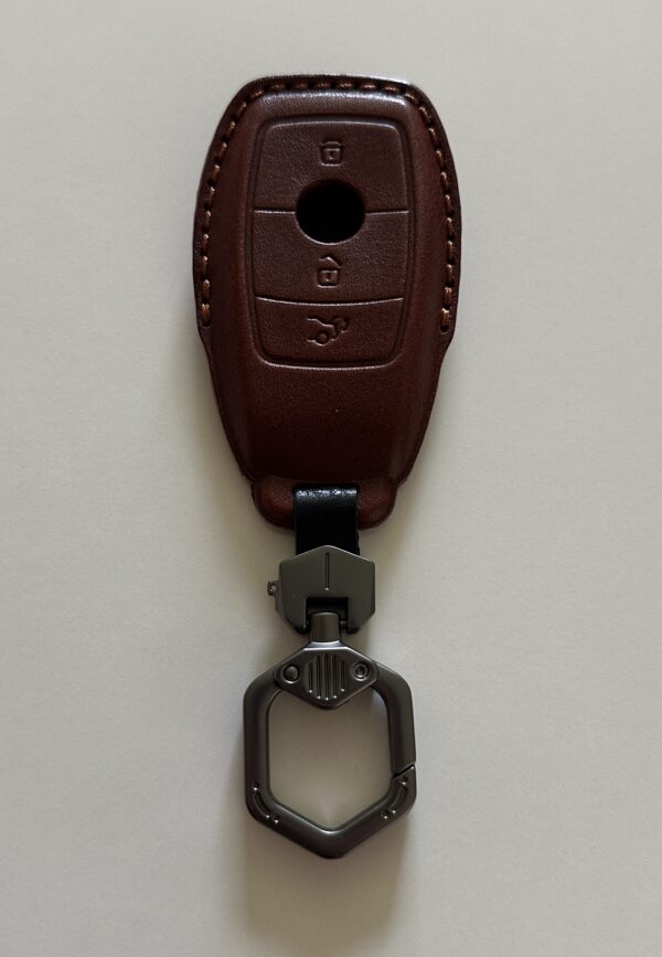 4 Premium Leather Key Fob Case – Black, Dark Brown, Light Brown Fits Mercedes Benz C260L S320L E200L E300 C260 C200L