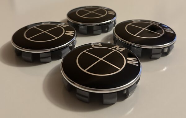 4 pcs (Set) 68mm - 2.68inch Full Black BMW Wheel Center Hub Caps (36136783536)