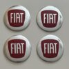 4 pcs (Set) 56mm - 2.20inch Silver & Red Fiat Wheel Center Hub Caps Stickers