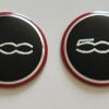 original.jpeg 4 pcs (Set) 56mm - 2.20inch Black & Red Fiat 500 Wheel Center Hub Caps Stickers