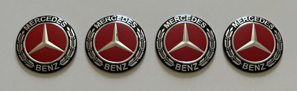 original.jpeg 4 pcs (Set) 56mm - 2.20inch Black & Red Mercedes Benz Wheel Center Hub Caps Stickers