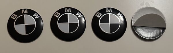original.jpeg 4 pcs (Set) 56mm - 2.20inch Black & White BMW Wheel Center Hub Caps Stickers