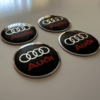 original.png 4 pcs (Set) 56mm - 2.20inch Black & Red Audi Wheel Center Hub Caps Stickers